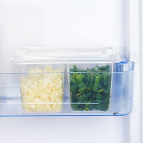 Fresh-Keeping Storage Box Household Refrigerator Transparent Chopped Green Onion and Garlic Dust-Proof Partition HR