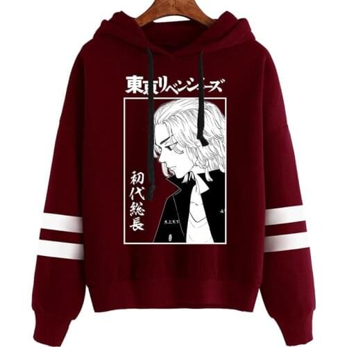 Japanese Anime Tokyo Revengers Manga Hoodies Manjiro Sano Mikey Striped Womens Sweatshirts Cozy Casual Autumn Pullovers Top