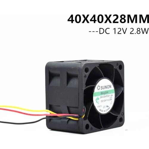 Sunon Maglev 40x40x28mm 4cm 4028 Server Fan 12V 2.8W 1U 2U Server Fan GM1204PQV1-8A Big Wind Server Cooling Fan 3PIN