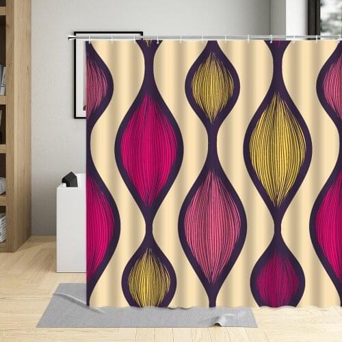 Black White Line Shower Curtain Modern Simple Creative Geometric Pattern Bathroom Polyester Cloth Bathtub Hanging Curtains Sets