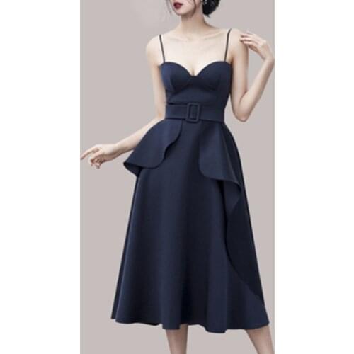 ZAWFL 2021 Women Sexy Spaghetti Strap Dresses Summer Female V Neck Sleeveless High Waist Dress Ladys Sash Tie Up Dress
