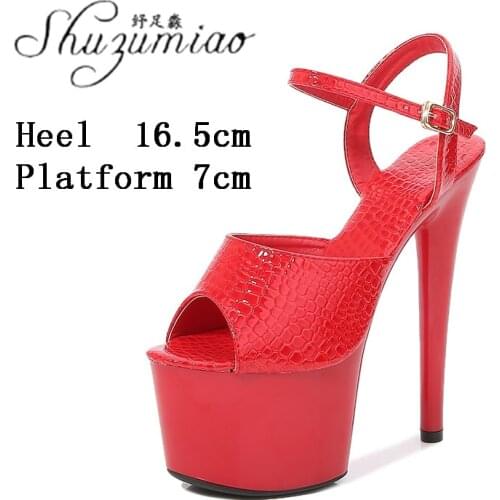 Women Model Show Striptease 17 CM Fine With Super High Heel Sandals Female Catwalk Sexy Nightclub Pole Dancing Wedding Shoes New