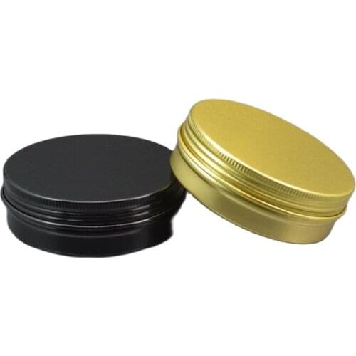 80G gold/black aluminum tin jar pot bottle for essence mask cream gel wax moisturizer art nail skin care cosmetic packing