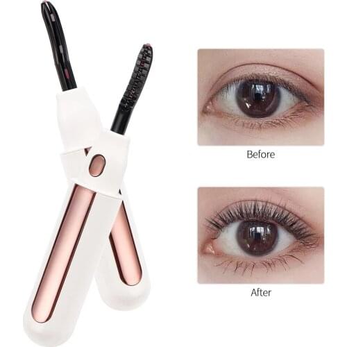 1pc Rechargeable Eyelash Curler Heated Curling Slender Eyelash Pen Mascara Long Lasting Durable Shaping Eyelash Clip