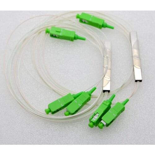 10pcs New Mini PLC Optical Fiber Splitter SC/UPC/APC 1:2 Single Mode Differential Fiber Optical Splitter Free Shipping Wholesale