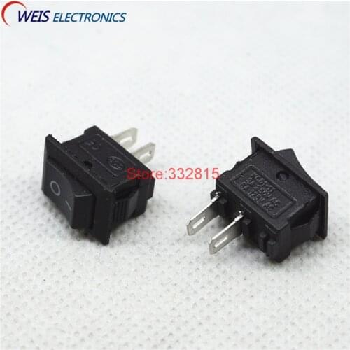 20PCS KCD1-101 117S 10x15mm Mini rocker switch Black 250VAC/3A 2PIN I/O button power switches Free shipping D