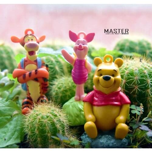 3Sets/9PCS 5-6cm Disney Pooh, Tigger, piggy Collection of DIY decoration materials for cartoon dolls