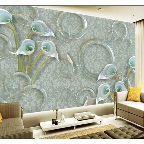 The custom 3D murals, 3 d coloured glaze callas papel de parede,living room sofa TV wall children bedroom wall paper