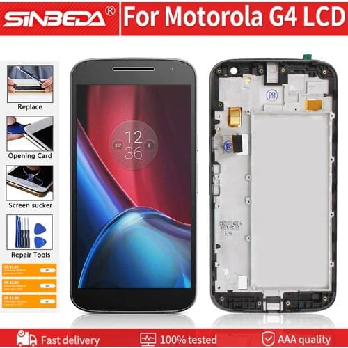 5.5" For Motorola G4 XT1622 XT1625 LCD Display Touch Screen Digitizer Assemble With Frame For Moto G4 Display Replacement XT1622