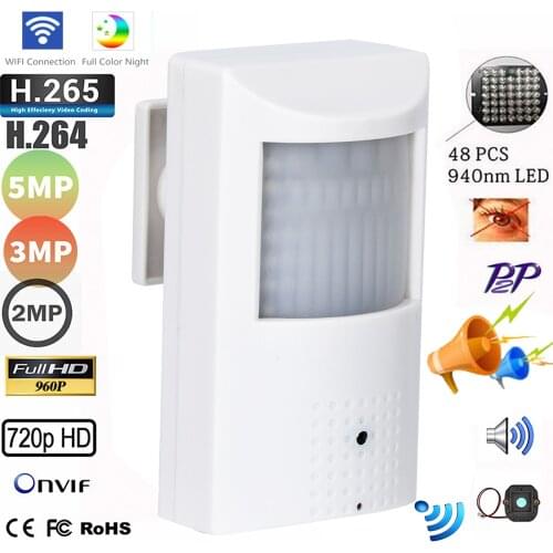5MP 1080P Pin Hole 940nm IR Wifi IP Camera PIR STYLe Wired Wifi Wireless IP Camera 2MP Security Microphone Audio P2P Onvif Camhi