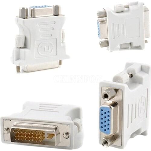 500Pcs/Lot DVI DVI-I Male 24+5 24+1 Pin to VGA Female Video Converter Adapter Plug for DVD HDTV TV D