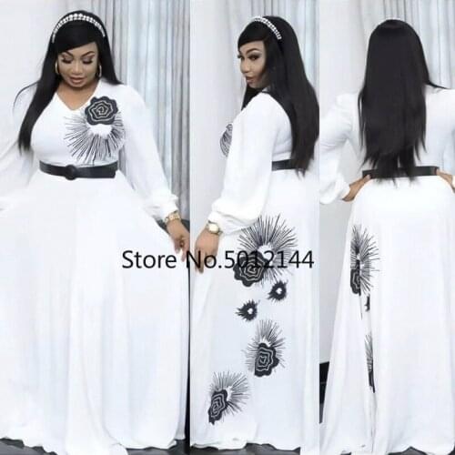 African Dresses for Women Summer African Women Printing Long Sleeve Plus Size Long Dress African Clothes Women