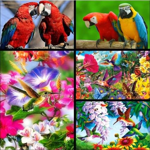 5D DIY full Diamond Painting Animal Parrot Flower Bird Animal Diamond Embroidery Decoration Christmas