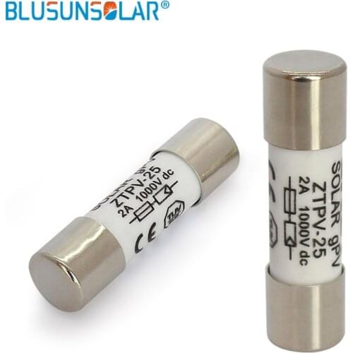 Free Shipping 1 Piece 1000V 10*38MM 2A 6A 8A 10A 12A 15A 20A-30A DC PV Solar Fuse Metal Alloys For Power System Protection
