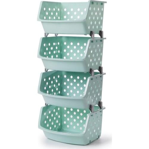 Household kitchen plastic fruit and vegetable basket bathroom storage shelf living room floor rack bathroom storage rack