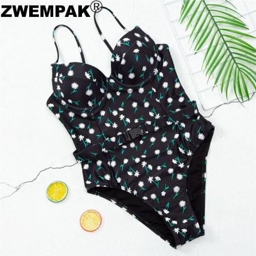 One Pieces Swimwear Lemon/Floral Printed Womens Swimsuit Push Up Bikini Female Beach Wear Retro High Waisted Monokini Biquini