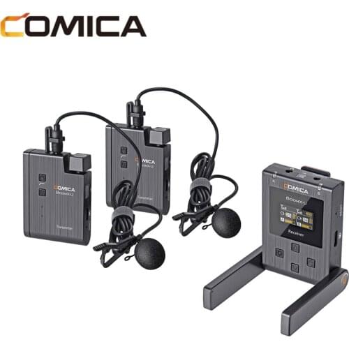 Comica BoomX-U BoomX Wireless Microphone U1 U2 Broadcasting Level Mic Mini UHF Transmitters Receiver Kit for Camera DSLR Phone