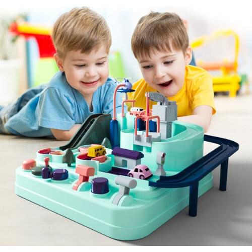 Childrens educational car toy track adventure brain table game track car machinery parking lot children Christmas birthday gift