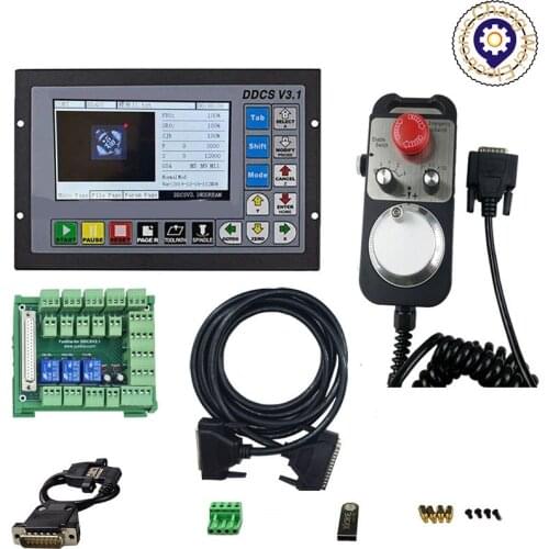 G cod Three-axis four-axis engraving machine controller cnc motion control system + emergency stop handwheel mpg offline control