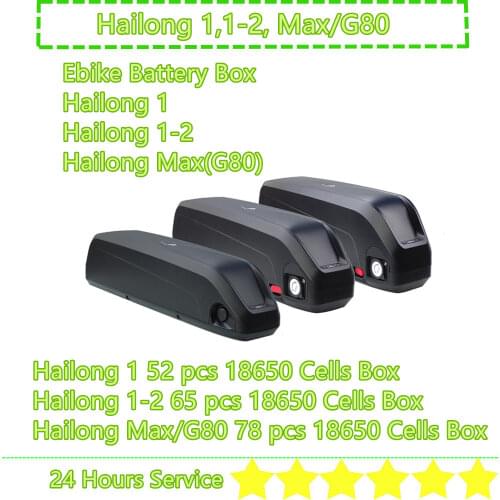 Original Hailong Max G80 Hailong 1-2 18650 21700 Battery Case 36V 48V 52V 10Ah 12Ah 14Ah 16Ah 17Ah 20Ah 21Ah Ebike Battery Box