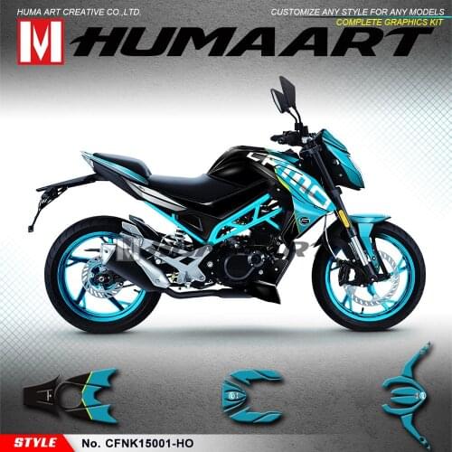 HUMAART Motorcycle Graphics Custom Sticker Kit Vinyl Wrap Deco for CF MOTO CFMOTO 150 NK NK150 150NK, Blue