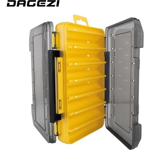 DAGEZI Professional Fishing Tackle Box Compartments Double Sided Fishing Lure Box Bait Hooks Tackle