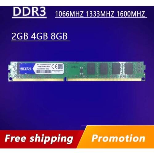 MLLSE DDR3 2GB 4GB 8GB 1066mhz 1333mhz 1600MHZ PC3-8500U PC3-10600U PC3-12800U Desktop computer RAM Memory Memoria DIMM 2G 4G 8G