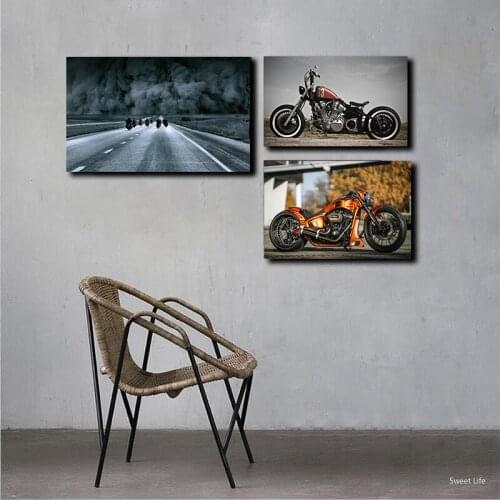 Motorcycle Road Black White Wallpaper Canvas Painting Print Living Room Home Decor Modern Wall Art Oil Painting Poster Pictures