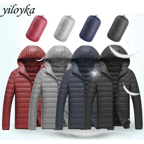 Autumn Mens Jackets Waterproof Parkas Winter Thin Hooded Collar Men Warm Coats Casual Male Snow Wear Comfortable Outwear Coat