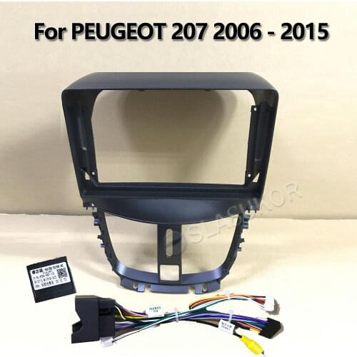 For PEUGEOT 207 2009 2010 2011 2012 2013 9 Inch Wires Board Control CANBUS Work Stereo Panel Dash Installation DVD Frame 2din