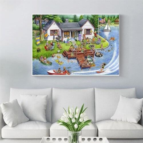 Full Square/Round 5D DIY Diamond Painting surfing pictures of Rhinestones New Diamond embroidery Cartoon home decoration FG1701