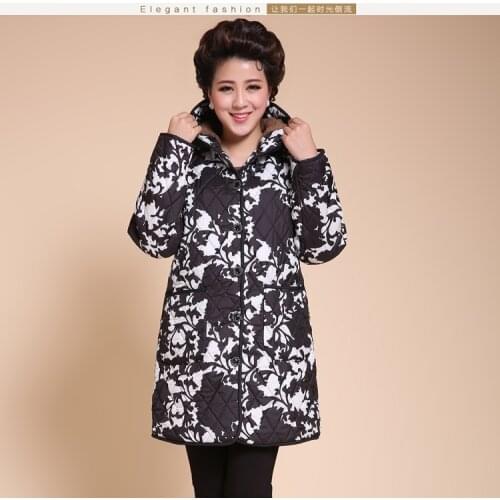Plus size XL-4XL 5XL 6XL (Bust 132 cm) Middle-aged and old clothing Big yards padded mother dress autumn winter coat