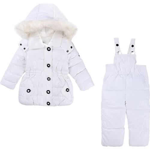 RT-070 Retail Kid Winter Warm Clothing Set Girl Thick Windproof Ski Suit Top Quality Toddlers Cotton Sports Wear
