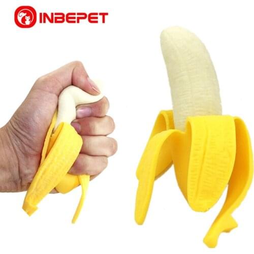 Dog Puppy Chew Toy Pet Toys TPR Simulation Banana Fruit Interactive Dog Toys Molar Training Cat Toys Supplies for Dropshipping