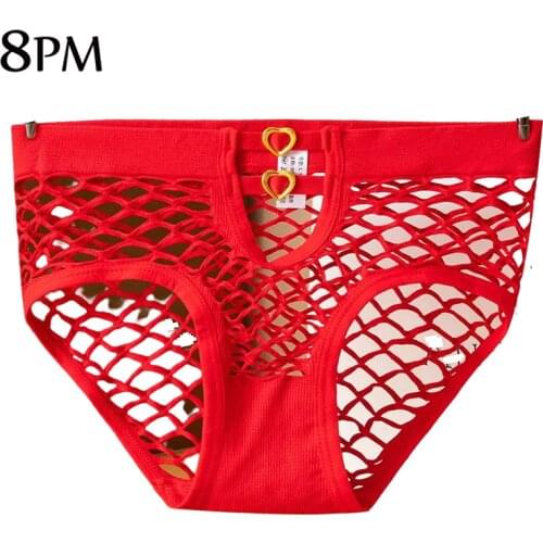 Women Sexy Underpants Summer BreathabilityAnd Comfort Thong Fishing Net Lace Briefs Underwear Plus Size Lingerie ouc1095