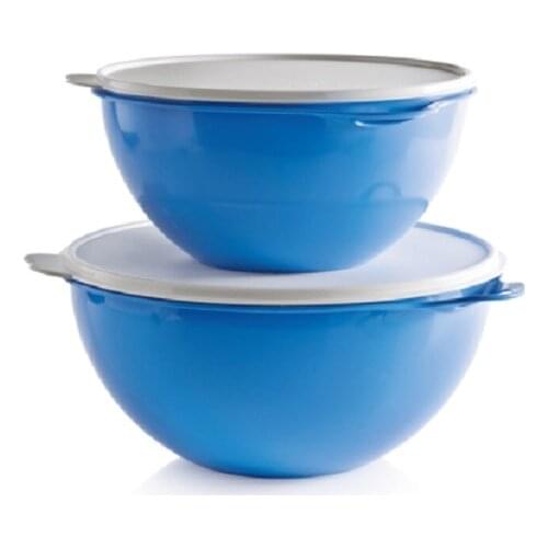 Tupperware Miksim 7.5 L and 4.5L (Blue) Mixing Container Maximilian 7.5L 4,5 L Blue Maxima Salad Bar Jumbo Bowls