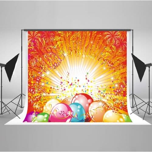 VinylBDS Children Photography Backdrops Happy Birthday Photography Backdrops Balloons Backgrounds for Photo Studio Kids Digital