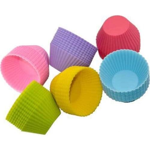 Zeegle Cupcake Liners Mold Round Shape Silicone Muffin Cases Cake Liner Mold Baking Pastry Tools Kitchen Gadgets 12pcs/lot