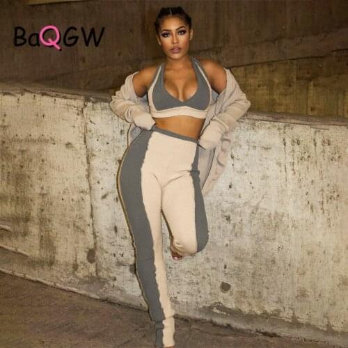 BaQGW Color Block Sexy V Neck Two Piece Set Women Leggings Workout Clothes for Summer Sleeveless Two Piece Outfits Active Wear