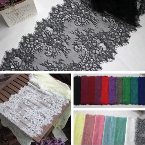 3M/Pcs 35cm wide Soft smooth trimming eyelashes mesh lace handmade DIY wedding headdress dress apparel decorative fabric AC70