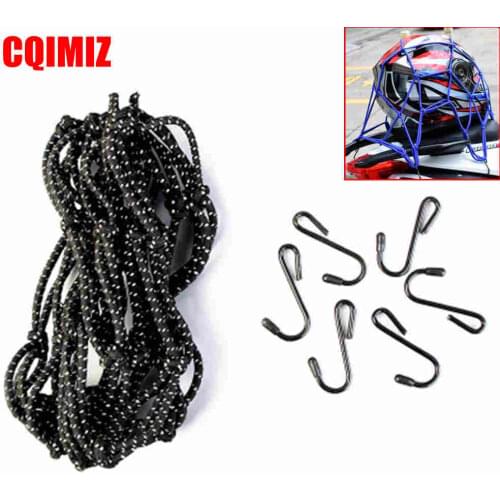 3 Colors 40 x 40cm Motorcycle Helmet Holder Reflection Mesh Net Bag Heavy-Duty 6 hooks Hold down Luggage Net Cargo Bungee Rope