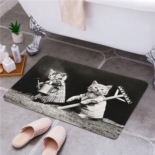 Lovely Cat 3d Entrance Door Floor Mat Door Mats Non-Slip Foot Pad Home Welcome Carpet Bath Kitchen Doormat Animal Cute Decor