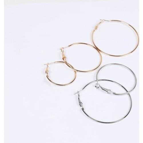 Fashion Personality 50pcs 4.0cm Large Circle Earring Pendant Stud Ear Clip Ear Hook Diy Handmade Ear Jewelry Kit Accessories