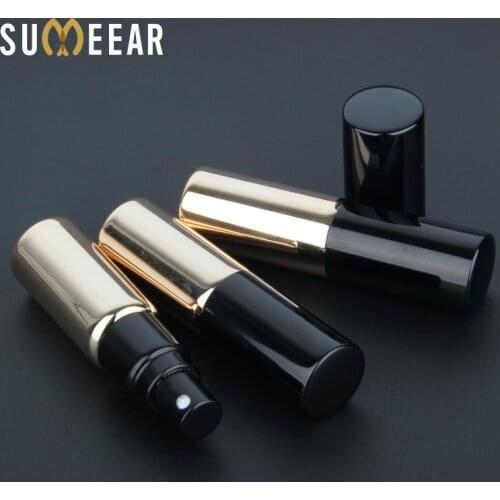 50 Pieces/Lot 5ml Portable Mini Aluminum Perfume Atomizer UV Glass Refillable Dispenser Spray Bottles Cosmetic Containers