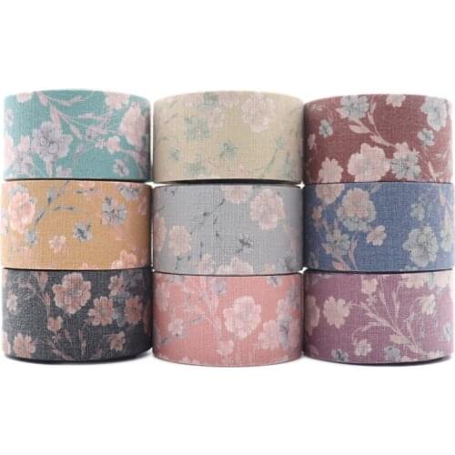 50 Yards 25/38MM Single Side Flower Printed Cotton Floral Ribbon Polyester for Handmade Gift Packing DIY Hair Bow 2021062902