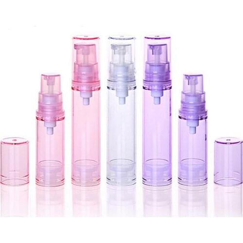 500pcs fashion Mini 5ml 10ml Empty Airless Pump Plastic Bottles Vacuum Pressure Emulsion Bottle new