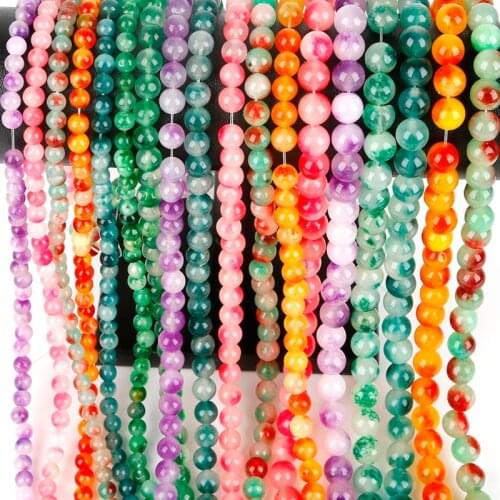 6/8/10mm Natural Stone GEM Loose Beads for Jewelry Making Approx 62-38pcs/lot Handmade DIY Bracelet Necklace AAA+ Stone Beads