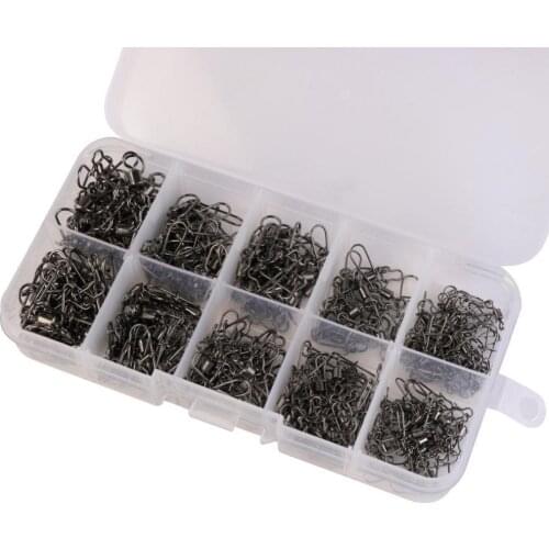 80%HOT 210 Pcs Rolling Swivel Fast-lock Snap Ball Bearing Fishing Connector Swivel Clasp