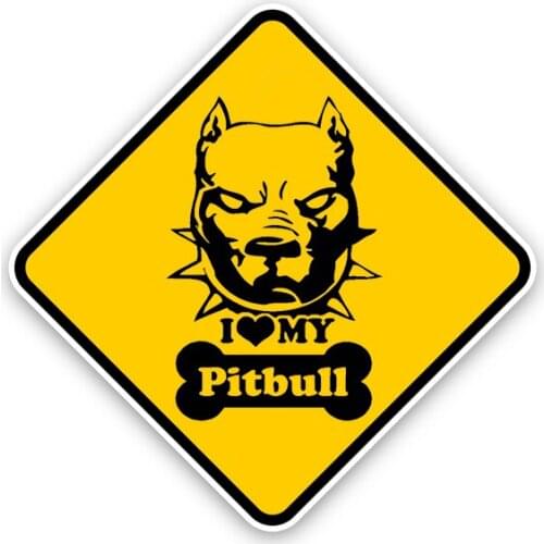 Car Stickers I LOVE MY PITBULL ON BOARD for Window Trunk Auto Motorcycle Uv Protection Car Decorative PVC14*14cm