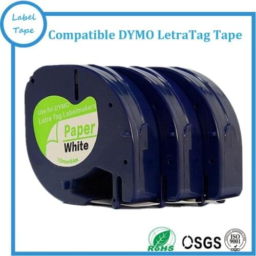 Free shipping 3PK/lot 91200 Dymo Letra tag label Tape Paper Black on White Compatible For Dymo LT Printer Ribbon